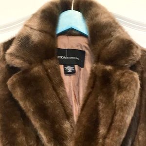 Elegant long vintage faux fur coat